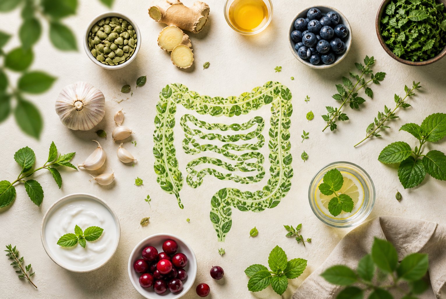 natural ingredients supporting digestive balance and gut health